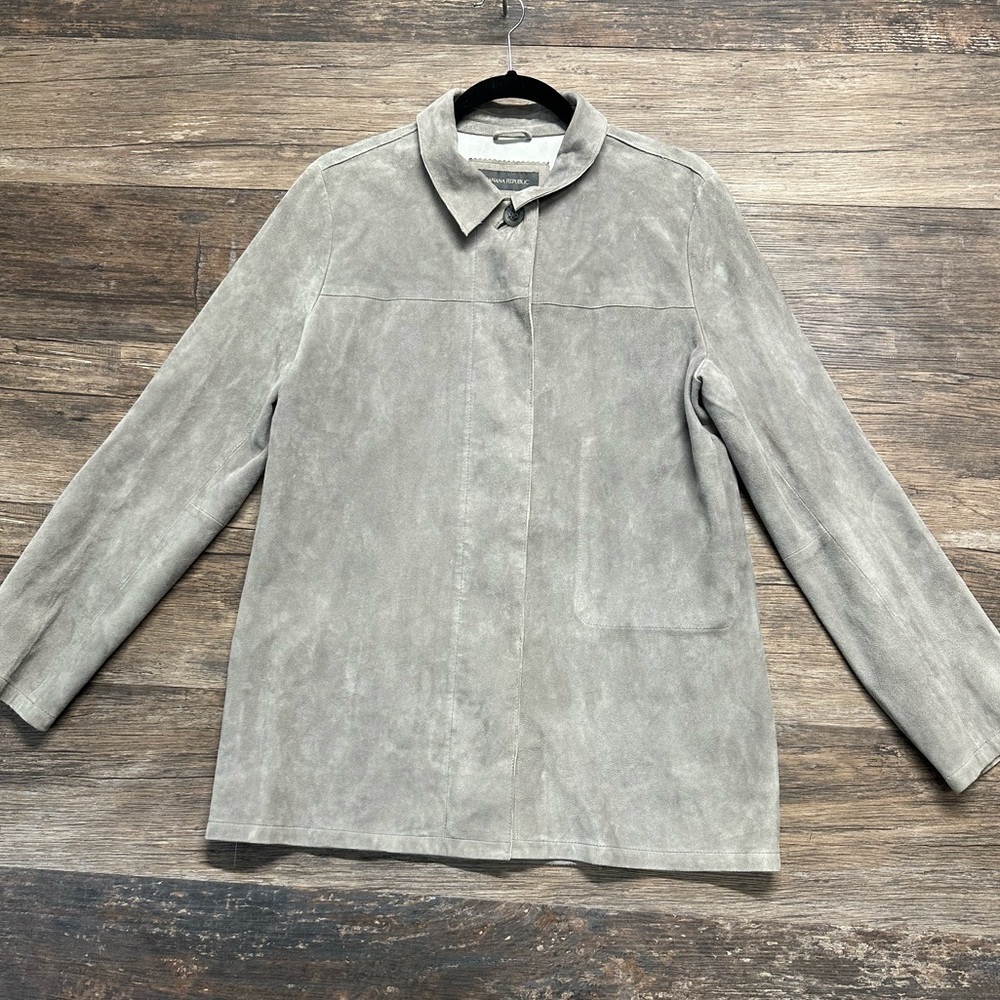 Banana Republic Women’s Gray Leather Jacket size Medium M